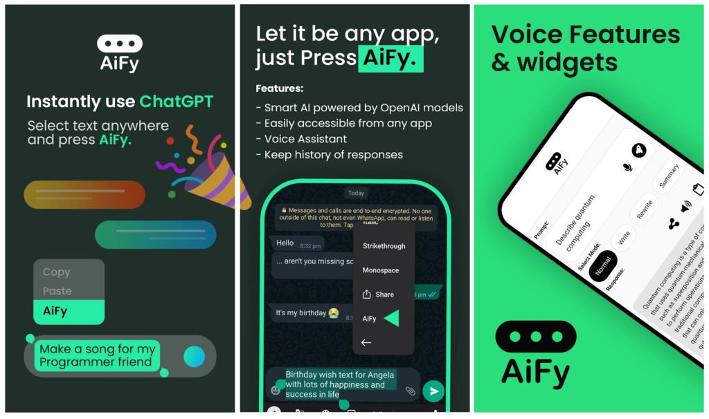 AiFy lets you use ChatGPT anywhere you type